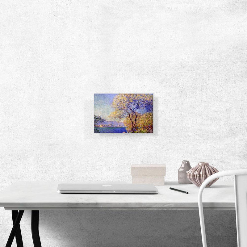 Canvas art depicting Antibes seen from the Salis Gardens, showcasing vibrant colors and serene landscapes.