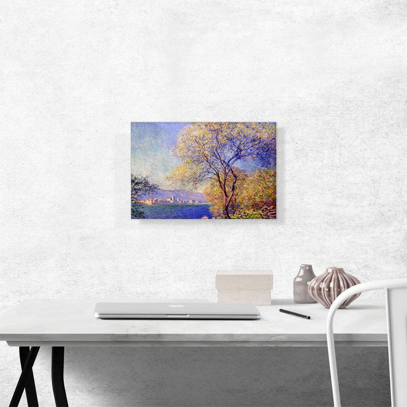 Canvas art depicting Antibes seen from the Salis Gardens, showcasing vibrant colors and serene landscapes.