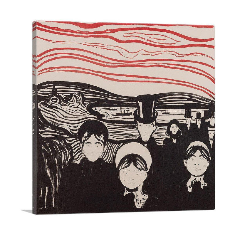 Anxiety Black and Red 1896 canvas artwork featuring bold abstract design in black and red colors, perfect for modern decor.