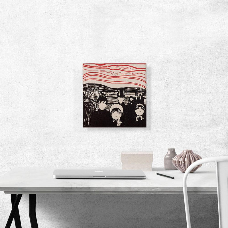 Anxiety Black and Red 1896 canvas artwork featuring bold abstract design in black and red colors, perfect for modern decor.