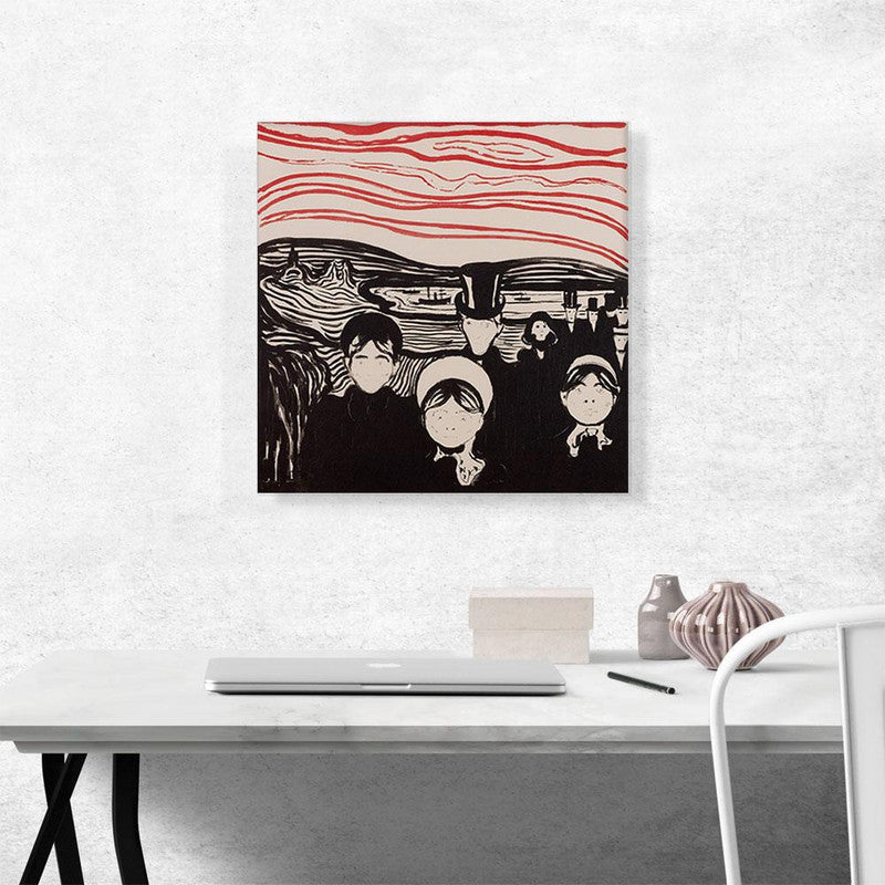 Anxiety Black and Red 1896 canvas artwork featuring bold abstract design in black and red colors, perfect for modern decor.