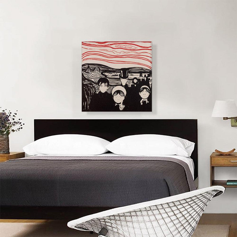 Anxiety Black and Red 1896 canvas artwork featuring bold abstract design in black and red colors, perfect for modern decor.
