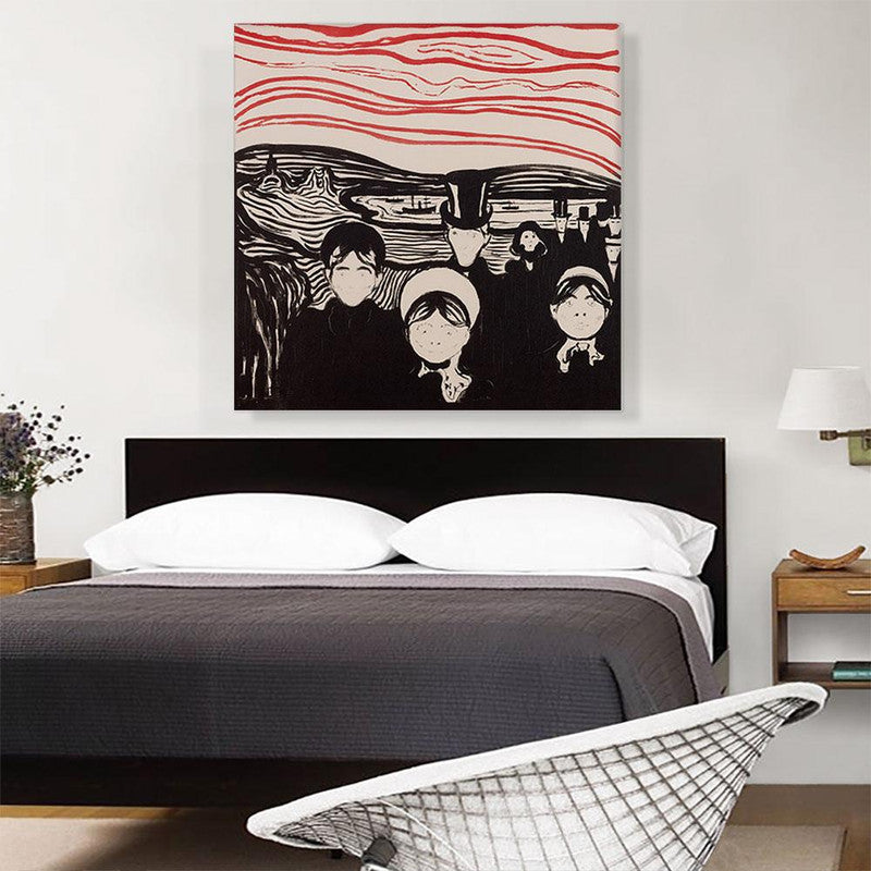 Anxiety Black and Red 1896 canvas artwork featuring bold abstract design in black and red colors, perfect for modern decor.