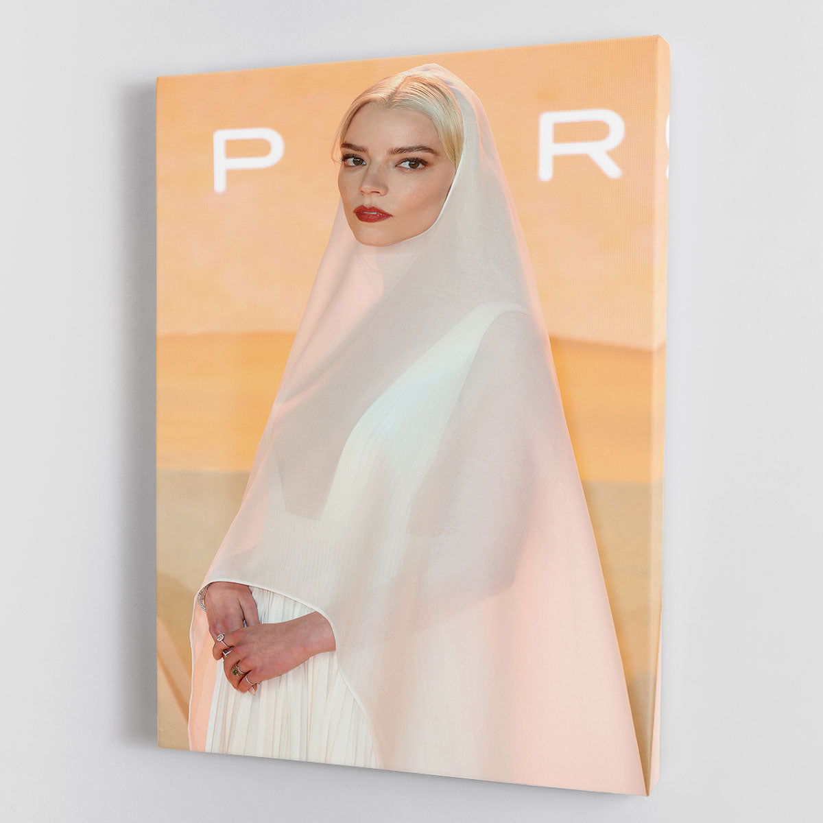 Canvas print of Anya Taylor Joy at the Dune Part Two premiere, showcasing her elegance and style.
