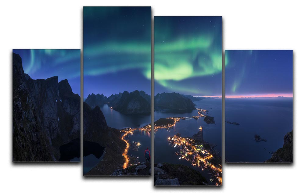 A stunning 4-split canvas artwork featuring a cohesive design, perfect for modern home decor.