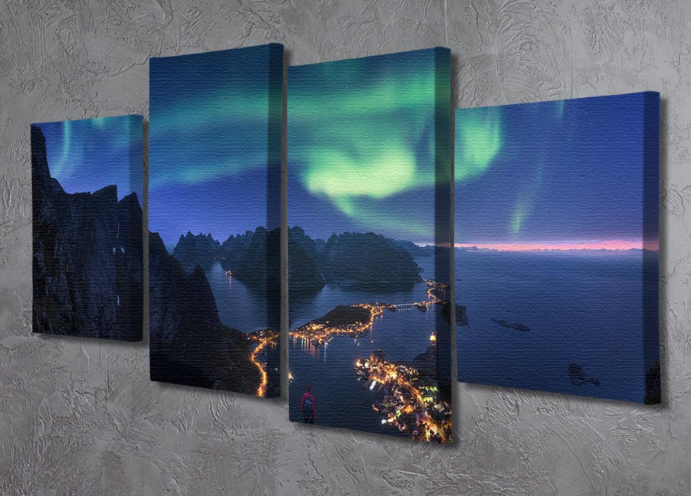 A stunning 4-split canvas artwork featuring a cohesive design, perfect for modern home decor.