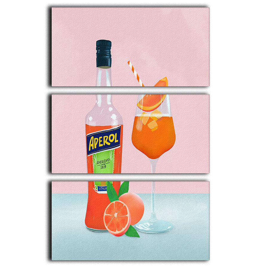 Aperol Spritz 3-panel canvas print showcasing vibrant colors and elegant design, perfect for home decor.