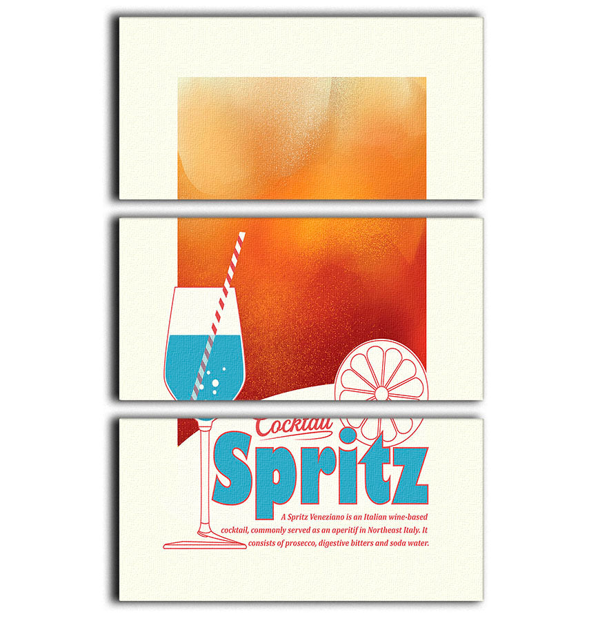 Aperol Spritz themed 3-panel canvas print showcasing vibrant colors and elegant design, perfect for home decor.