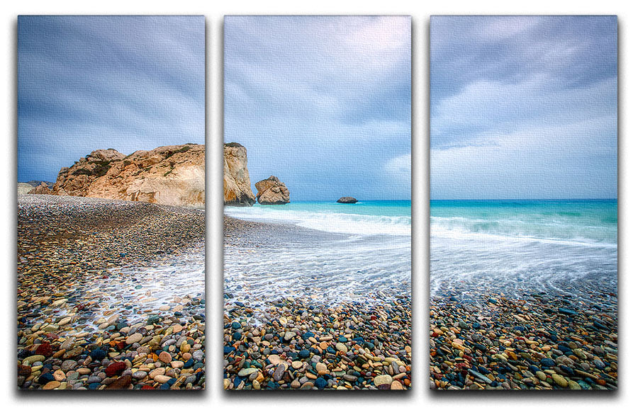 Aphrodite's Birth Place 3 Split Panel Canvas Print featuring three elegant panels with captivating artwork.