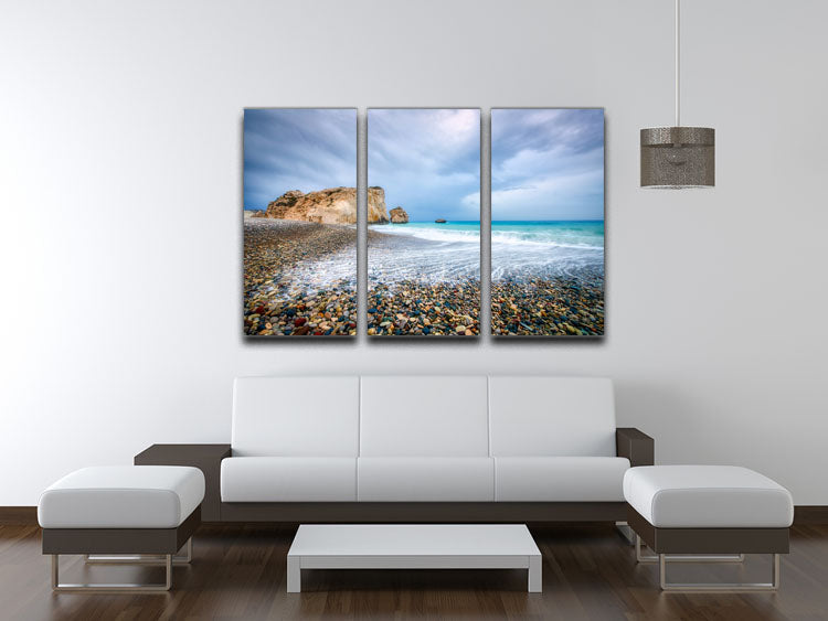 Aphrodite's Birth Place 3 Split Panel Canvas Print featuring three elegant panels with captivating artwork.