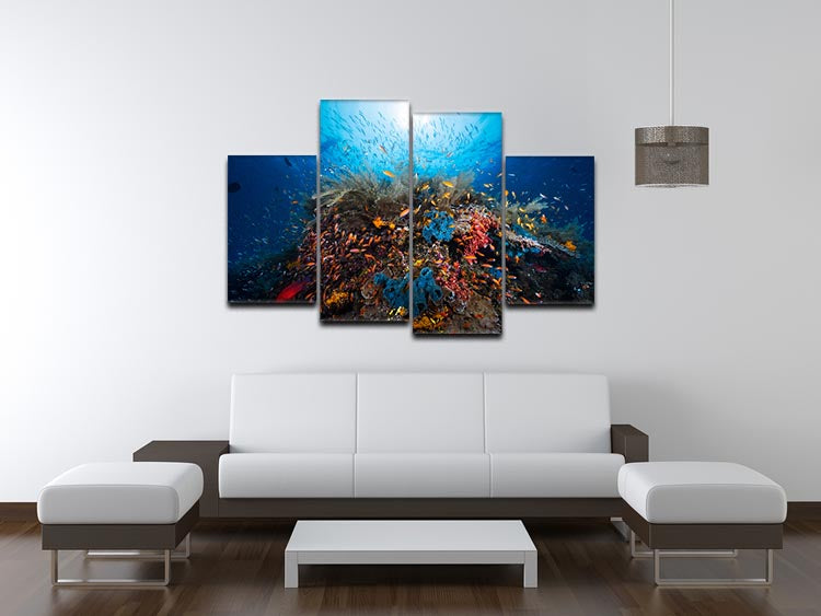 Apnea 4 Split Panel Canvas artwork featuring four equal sections, showcasing a cohesive and dynamic design.