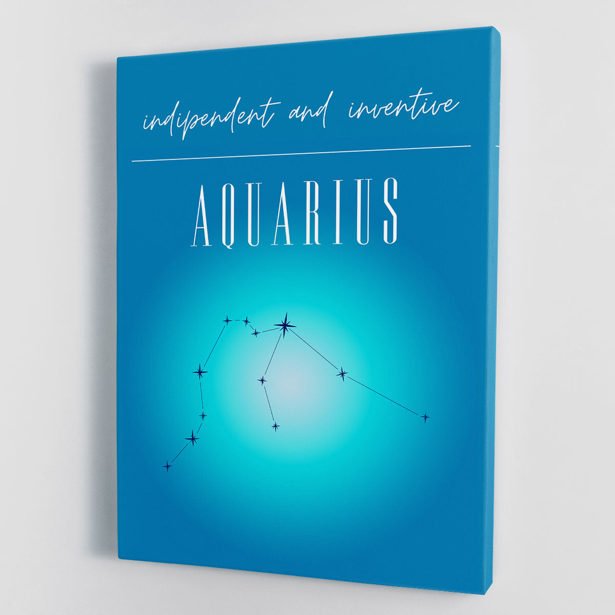 Aquarius Zodiac Vision Poster Canvas Print featuring vibrant colors and intricate design, perfect for home or office decor.