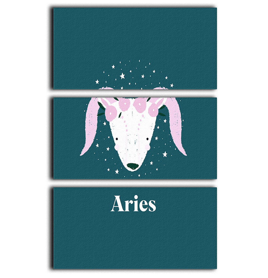 Aries Empowerment Print 3 Split Panel Canvas Print showcasing vibrant colors and elegant design, perfect for home or office decor.