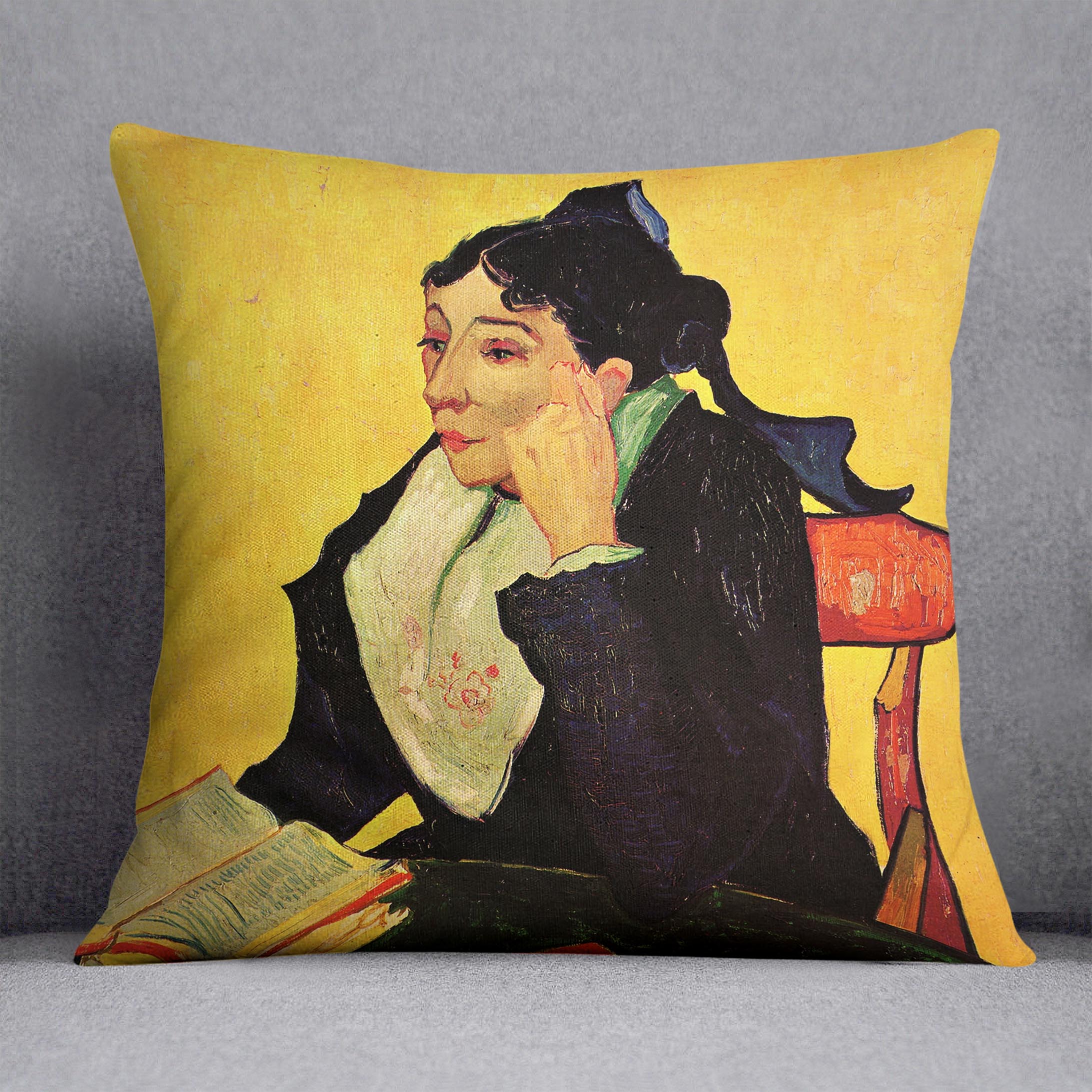 Arlesienne by Van Gogh Cushion featuring vibrant abstract design on luxurious vegan faux suede.