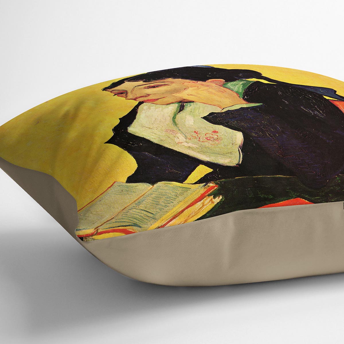 Arlesienne by Van Gogh Cushion featuring vibrant abstract design on luxurious vegan faux suede.