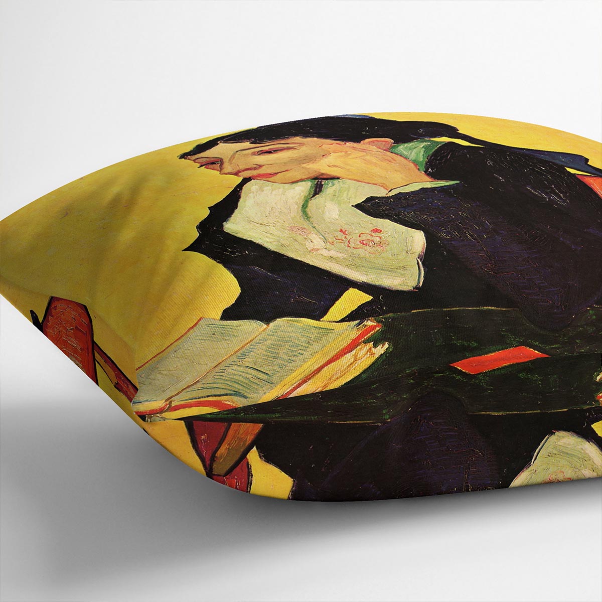 Arlesienne by Van Gogh Cushion featuring vibrant abstract design on luxurious vegan faux suede.