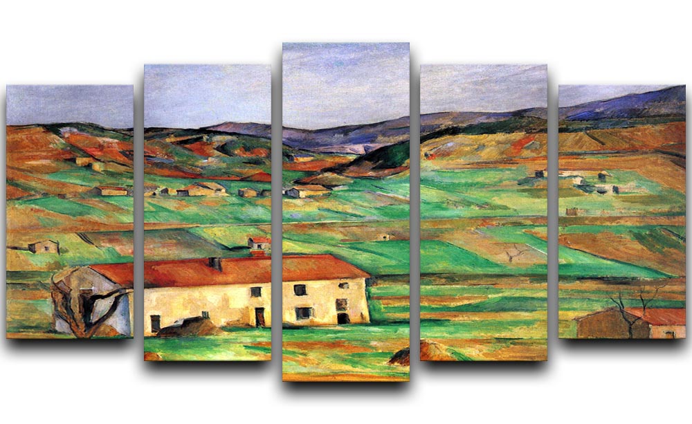 A stunning 5-split canvas artwork featuring Cezanne's Around Gardanne, showcasing vibrant colors and intricate landscape details.