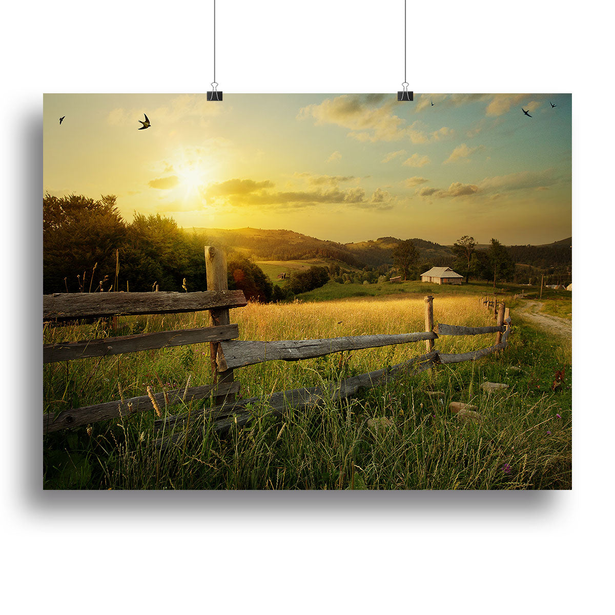 A beautiful art rural landscape canvas print showcasing serene nature scenery with vibrant colors and intricate details.