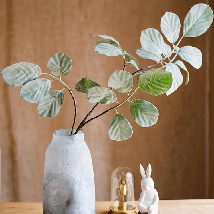 Artificial Faux Large Dans Leaf Stem Plant in green and pale green colors, showcasing realistic leaves and elegant design.