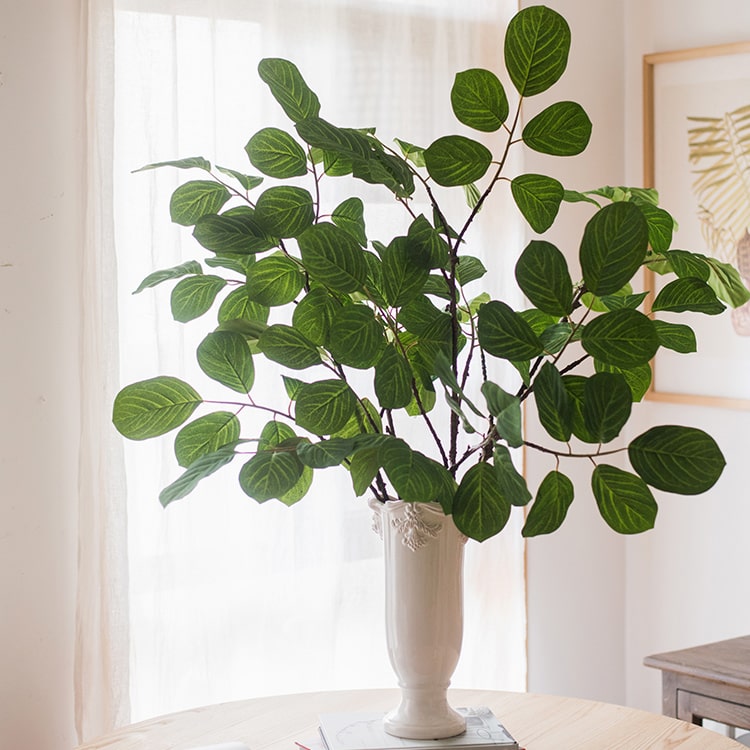 Artificial Faux Large Dans Leaf Stem Plant in green and pale green colors, showcasing realistic leaves and elegant design.