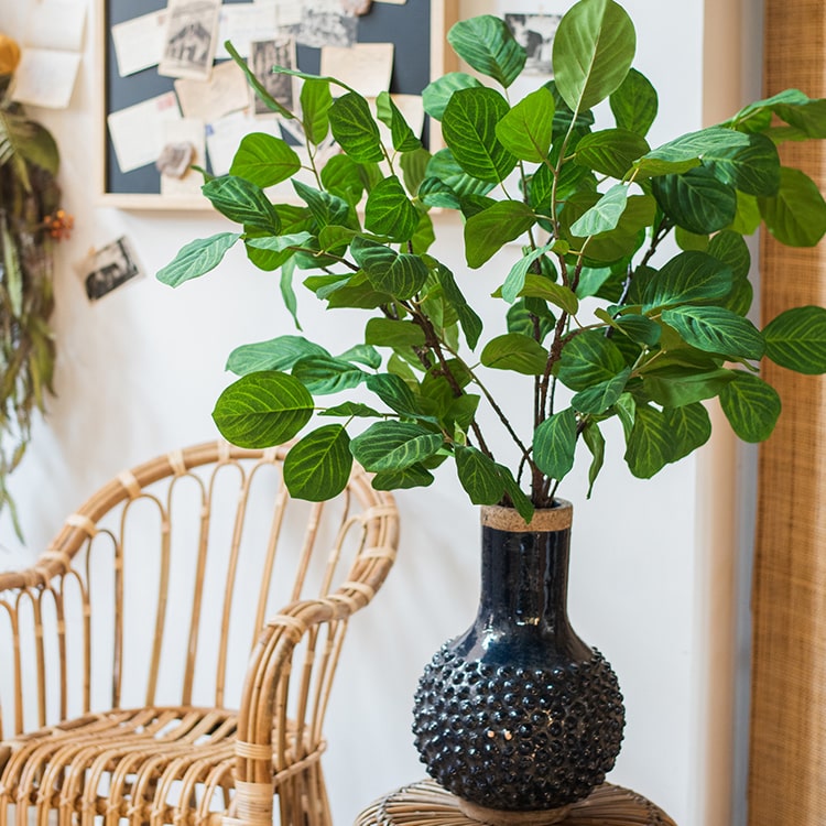 Artificial Faux Large Dans Leaf Stem Plant in green and pale green colors, showcasing realistic leaves and elegant design.