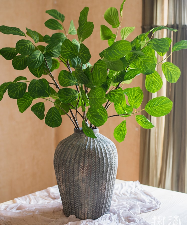 Artificial Faux Large Dans Leaf Stem Plant in green and pale green colors, showcasing realistic leaves and elegant design.