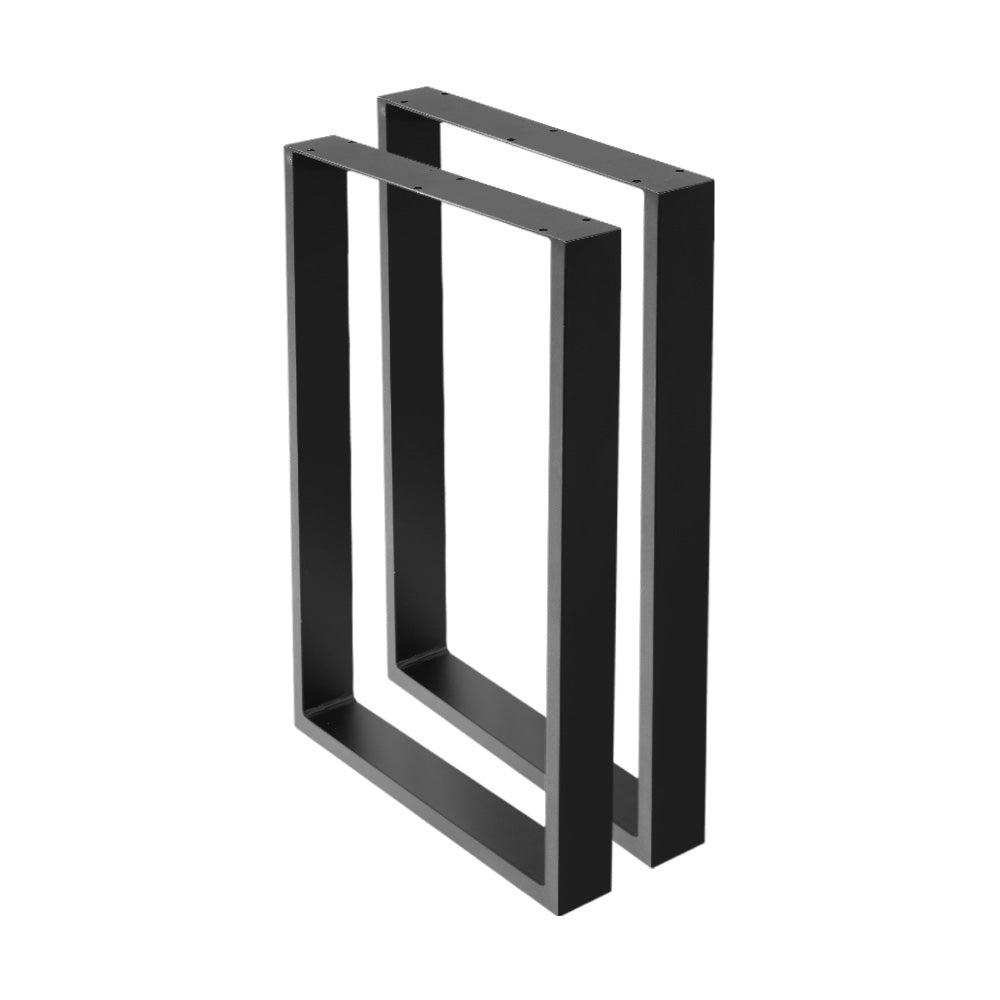 Artiss 2x Coffee Dining Steel Table Legs in matte black, showcasing industrial vintage design and sturdy construction.