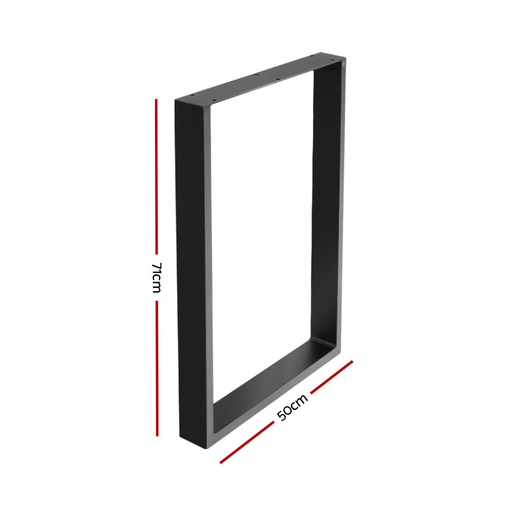 Artiss 2x Coffee Dining Steel Table Legs in matte black, showcasing industrial vintage design and sturdy construction.