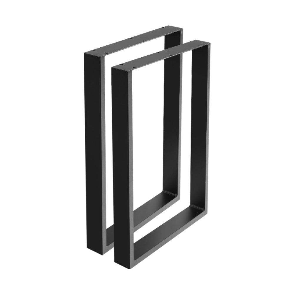 Artiss 2x Coffee Dining Steel Table Legs in matte black, showcasing industrial vintage design and sturdy construction.