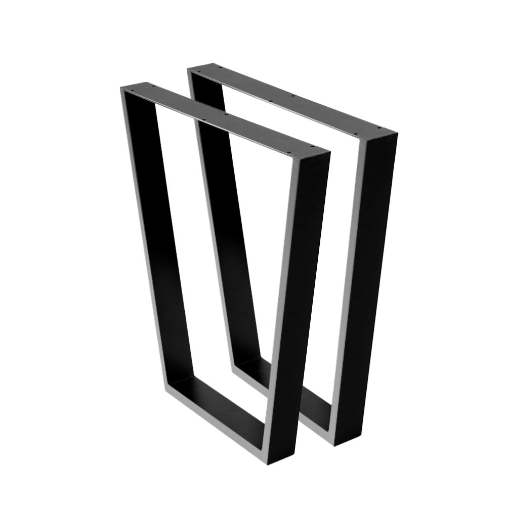Artiss 2x Coffee Dining Table Legs in industrial vintage style, featuring a trapezoid design and matte black finish, ideal for DIY furniture projects.