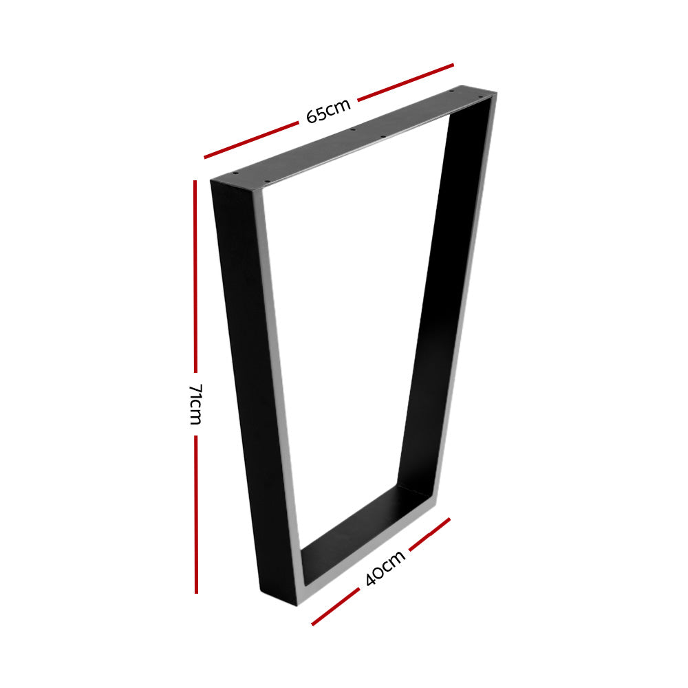 Artiss 2x Coffee Dining Table Legs in industrial vintage style, featuring a trapezoid design and matte black finish, ideal for DIY furniture projects.