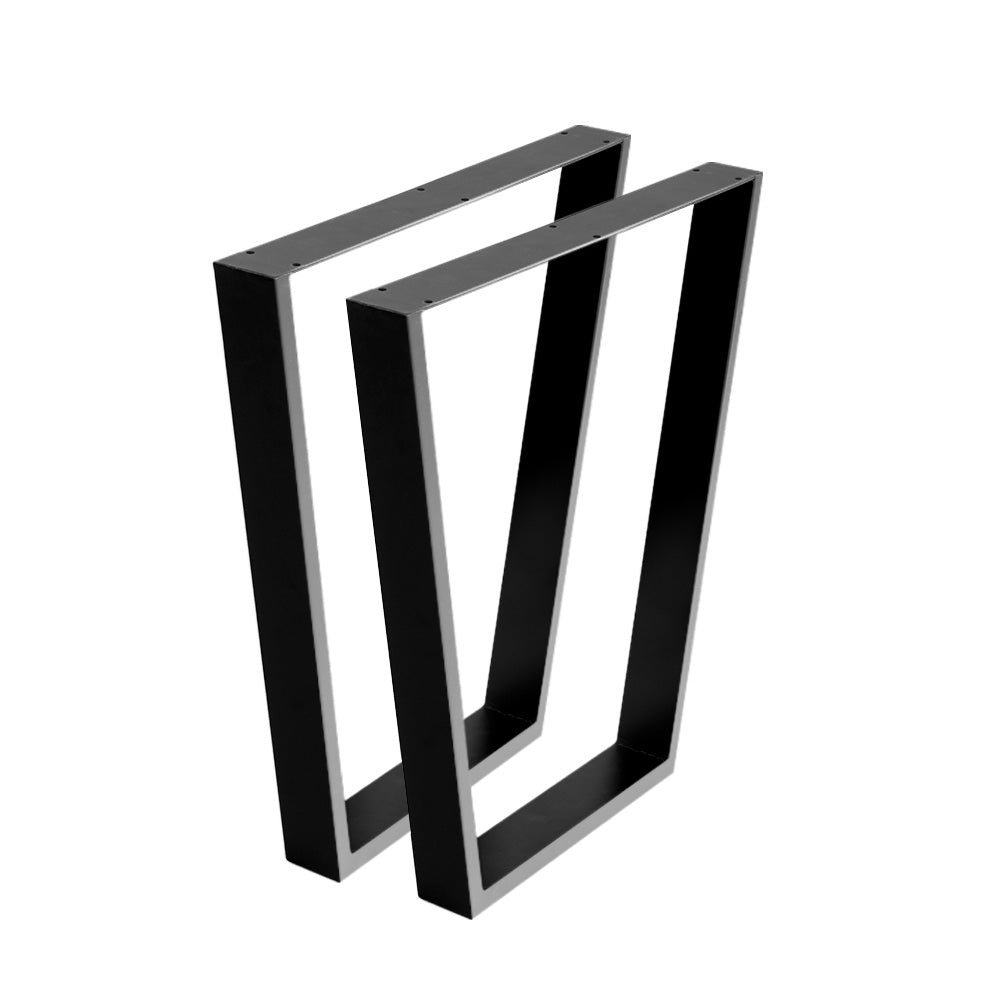 Artiss 2x Coffee Dining Table Legs in industrial vintage style, featuring a trapezoid design and matte black finish, ideal for DIY furniture projects.