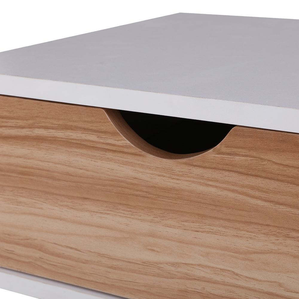 Artiss Bedside Table featuring a two-tone design with solid wood legs and a spacious drawer, perfect for bedroom storage.