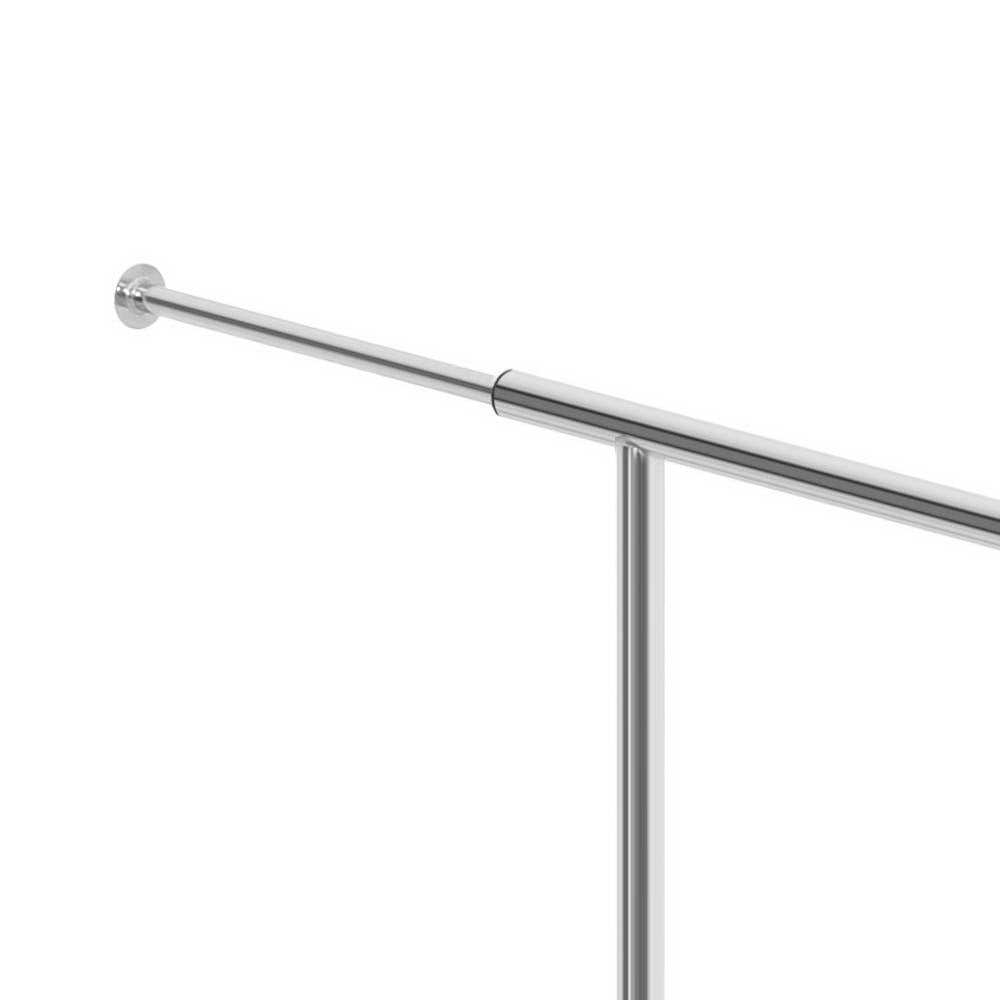 Artiss Clothes Coat Rack Stand with chrome finish, adjustable height and width, featuring omni-directional castors and anti-slip stoppers.