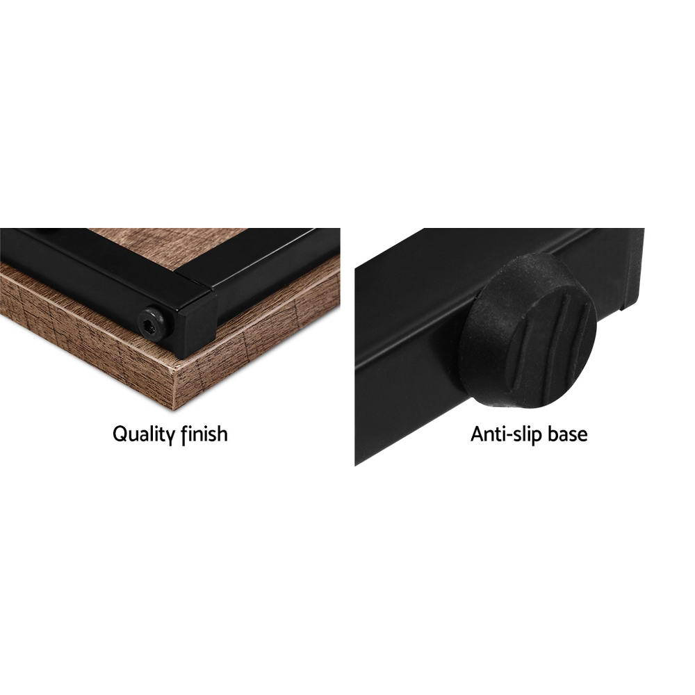 Artiss Coffee Table Nesting Side Tables featuring rustic wooden tops and industrial metal legs, showcasing a stylish and functional design.