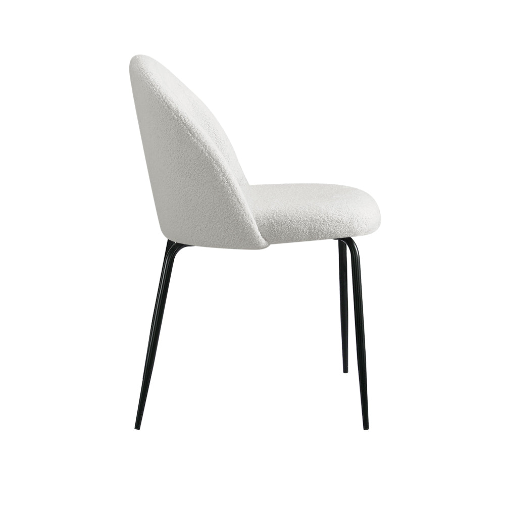 Artiss Dining Chairs featuring luxurious sherpa upholstery and sturdy steel legs, perfect for dining and accent seating.
