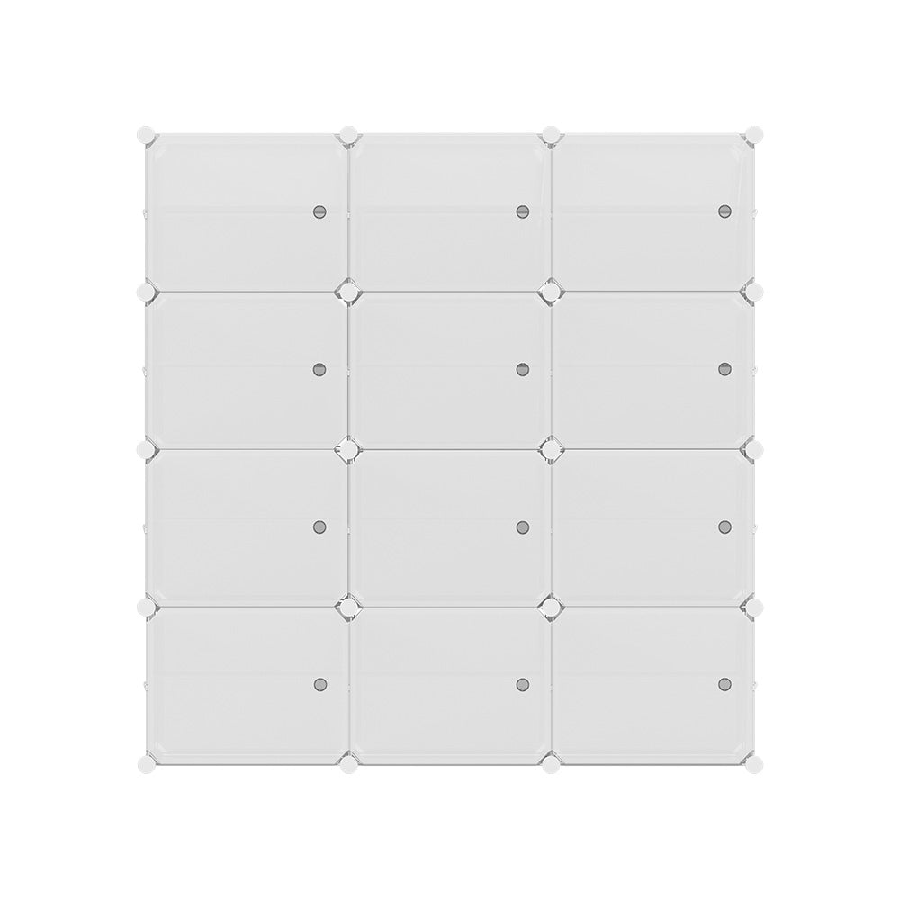 Artiss DIY Shoe Box Shoe Cabinet in white, showcasing its eco-friendly design and multiple storage cubes.