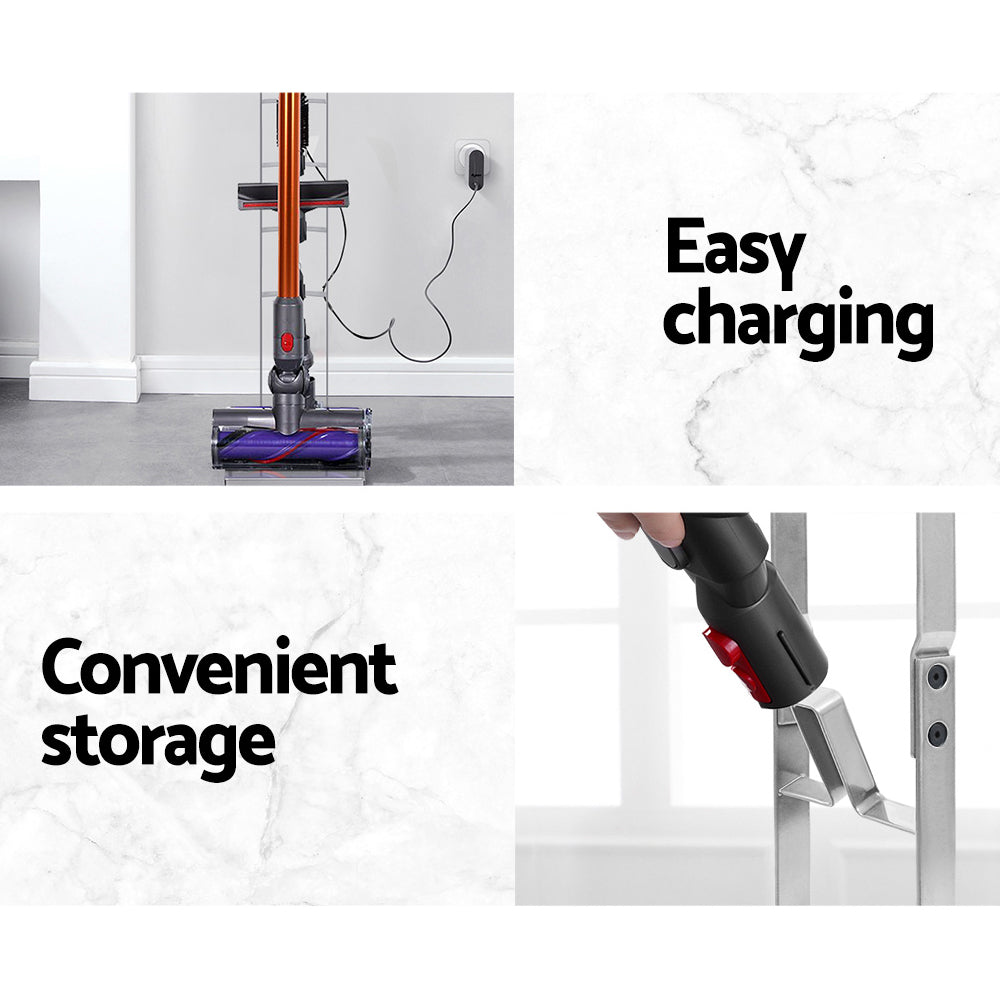 Artiss Freestanding Vacuum Stand Rack designed for Dyson V6 and V7, featuring a sturdy cast iron construction and compact design.