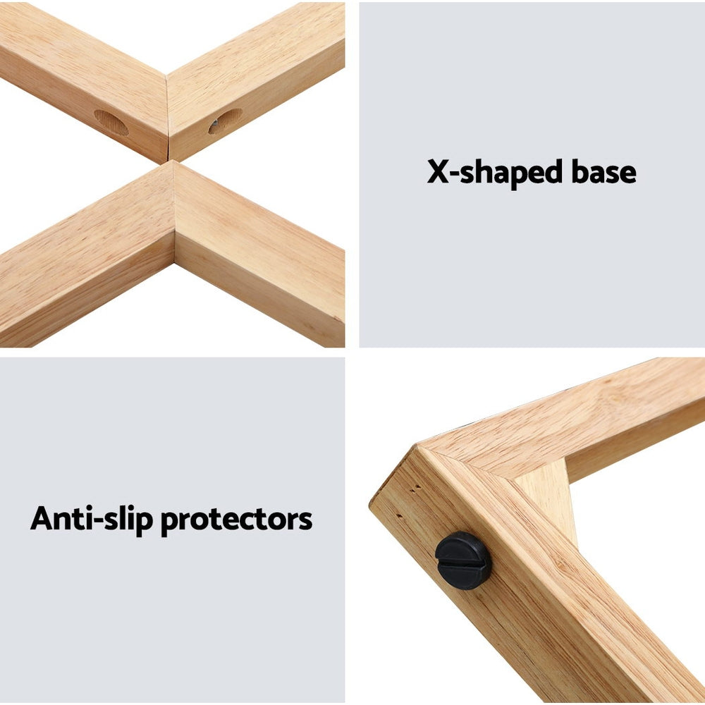 Artiss Round Coffee Table featuring a plywood top and solid rubber wood legs, showcasing a modern design with smooth edges and anti-slip feet.