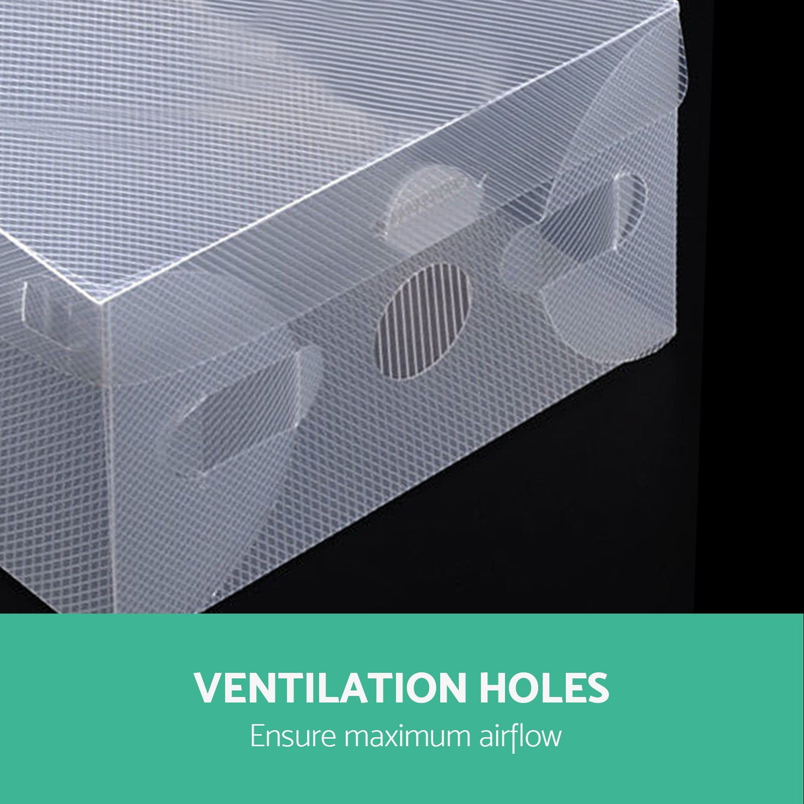 Artiss Set of 40 Clear Shoe Boxes, transparent and foldable, ideal for organized shoe storage.