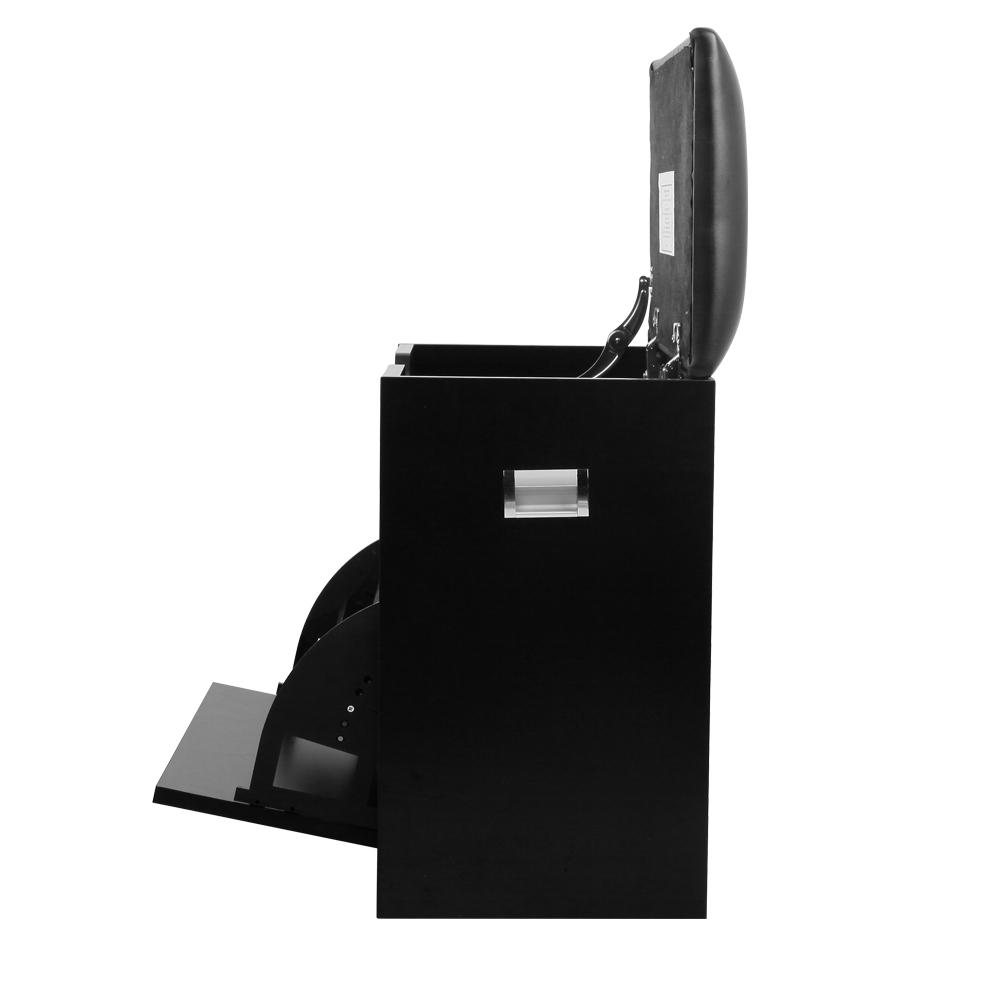 Artiss Shoe Cabinet Bench in black, featuring plush PU leather seat and three adjustable shelves for shoe storage.