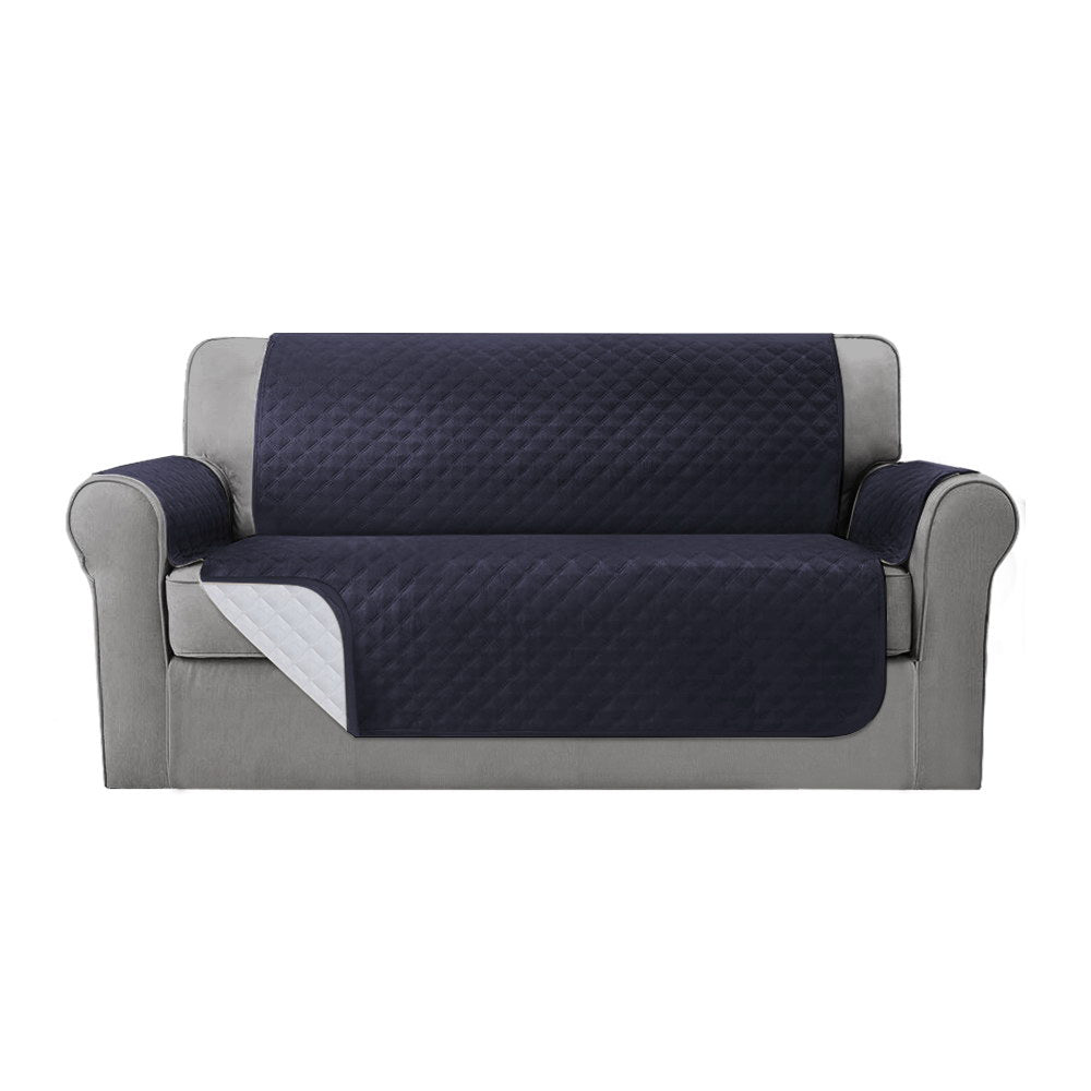 Artiss 3 Seater Sofa Cover in dark grey, featuring a diamond-quilted design and water-resistant fabric, perfect for protecting furniture.
