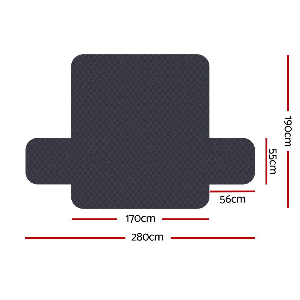 Artiss 3 Seater Sofa Cover in dark grey, featuring a diamond-quilted design and water-resistant fabric, perfect for protecting furniture.