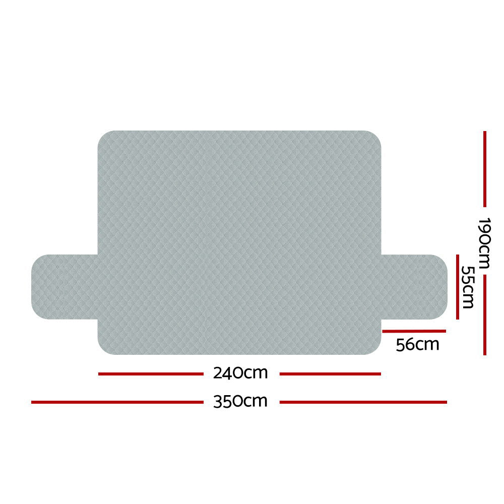 Artiss 4 Seater Sofa Cover in grey, featuring a diamond-quilted design and water-resistant fabric, ideal for protecting furniture.