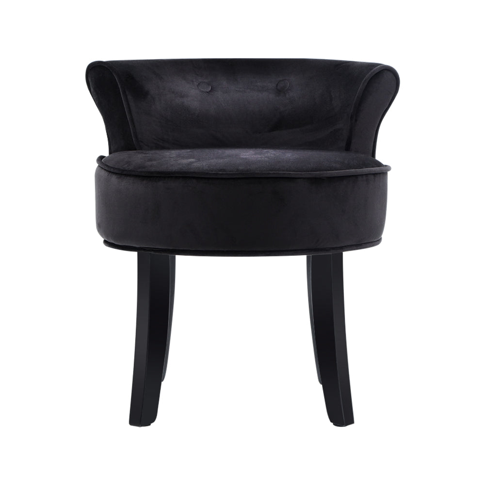 Artiss Velvet Vanity Stool featuring a button tufted backrest and soft velvet upholstery, perfect for dressing tables.