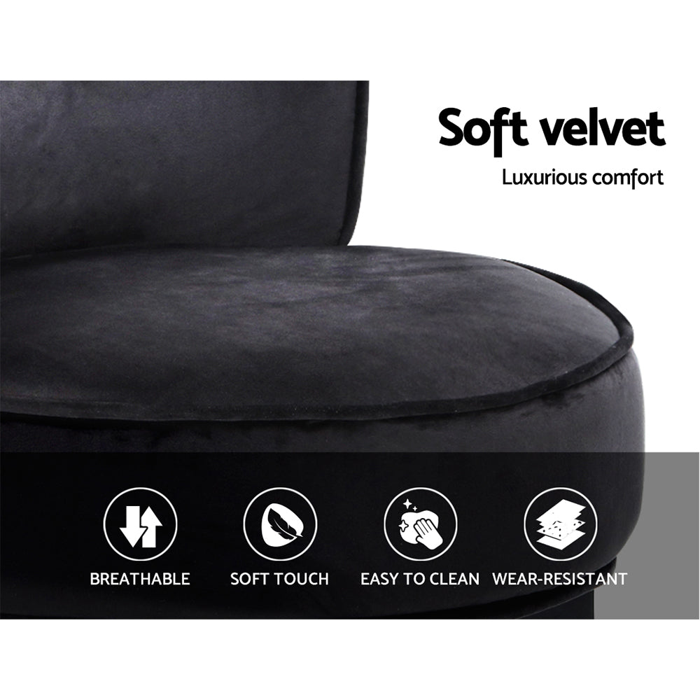 Artiss Velvet Vanity Stool featuring a button tufted backrest and soft velvet upholstery, perfect for dressing tables.