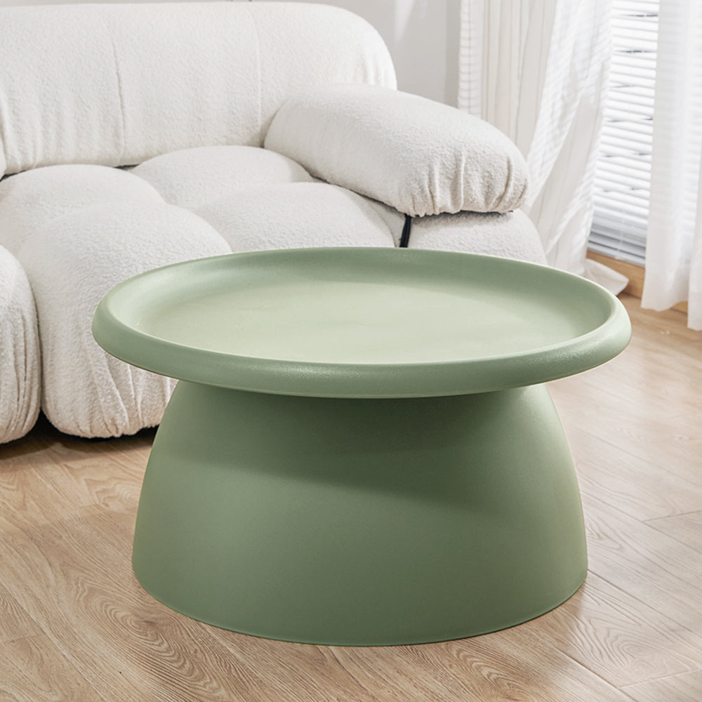 ArtissIn Coffee Table Mushroom Nordic Round Large Side Table in green, featuring a smooth surface and elegant pedestal base.