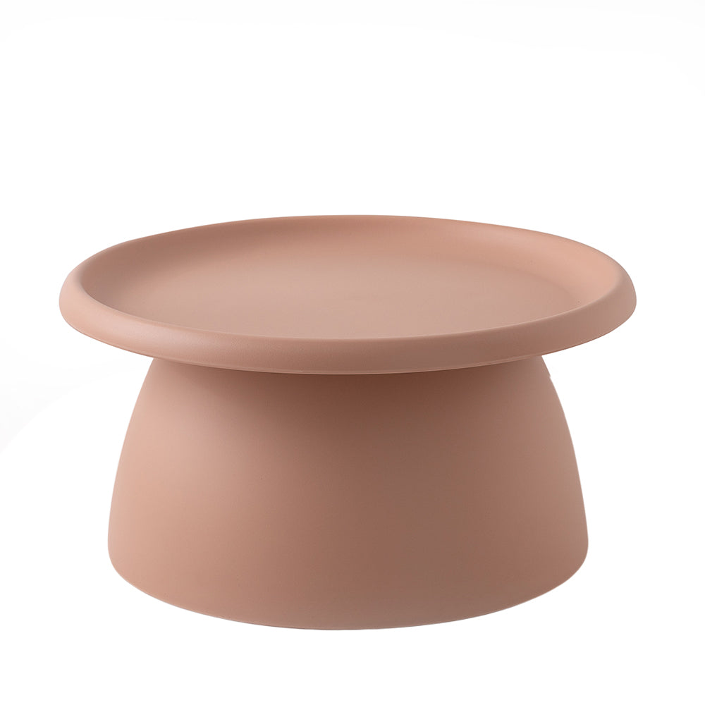 ArtissIn Coffee Table in pink color, featuring a round smooth surface and sturdy pedestal base, perfect for indoor and outdoor use.
