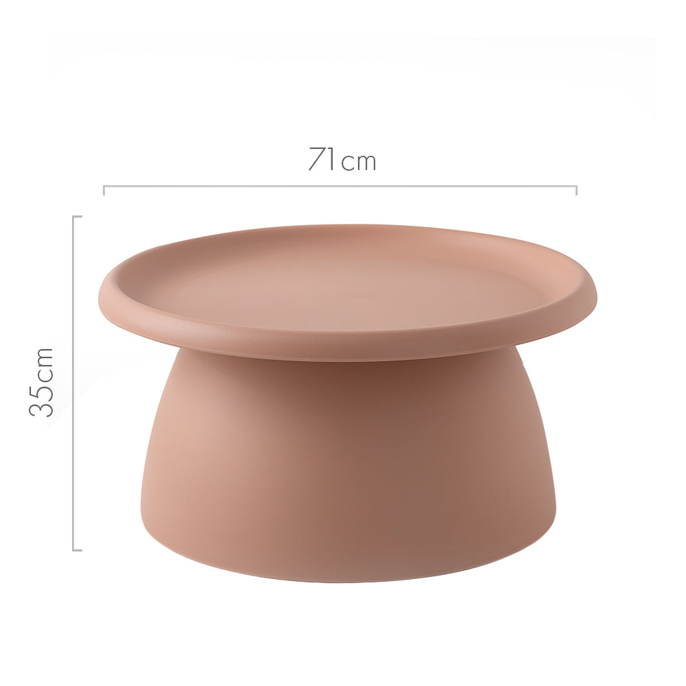 ArtissIn Coffee Table in pink color, featuring a round smooth surface and sturdy pedestal base, perfect for indoor and outdoor use.