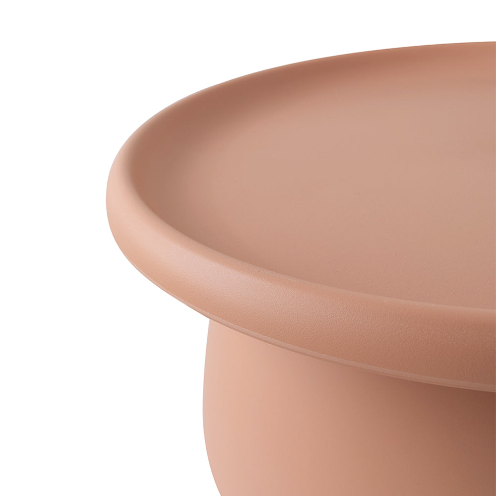 ArtissIn Coffee Table in pink color, featuring a round smooth surface and sturdy pedestal base, perfect for indoor and outdoor use.